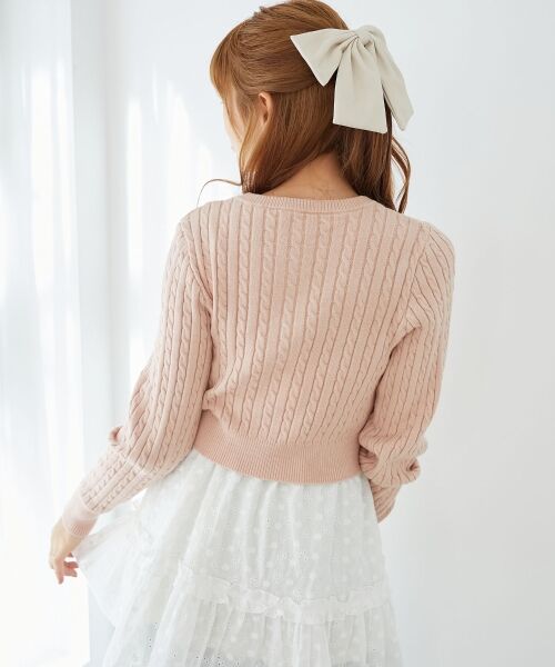 MAJESTIC LEGON / マジェスティックレゴン カーディガン・ボレロ | ハートボタンケーブルニットカーデ | 詳細6