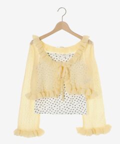 MAJESTIC LEGON / マジェスティックレゴン カーディガン・ボレロ | フリルカーデ×リボンインナーセット