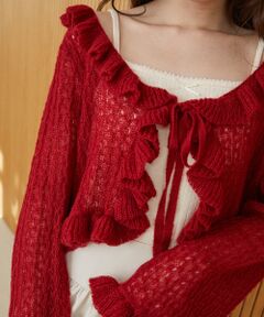 MAJESTIC LEGON / マジェスティックレゴン カーディガン・ボレロ | フリルカーデ×リボンインナーセット