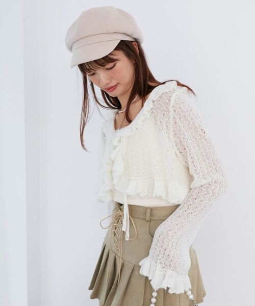 MAJESTIC LEGON / マジェスティックレゴン カーディガン・ボレロ | フリルカーデ×リボンインナーセット | 詳細12