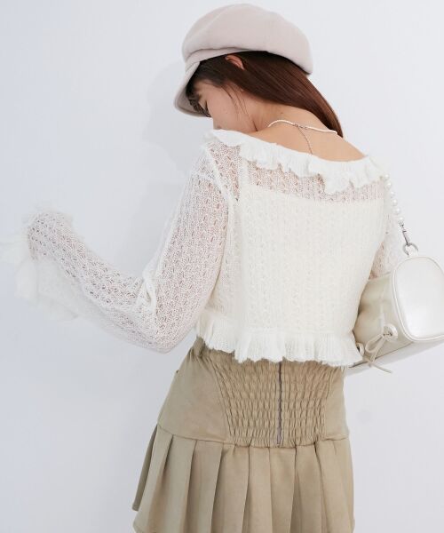 MAJESTIC LEGON / マジェスティックレゴン カーディガン・ボレロ | フリルカーデ×リボンインナーセット | 詳細13