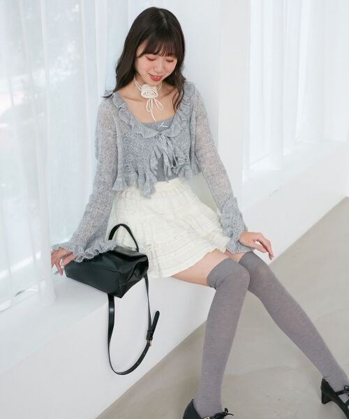 MAJESTIC LEGON / マジェスティックレゴン カーディガン・ボレロ | フリルカーデ×リボンインナーセット | 詳細16