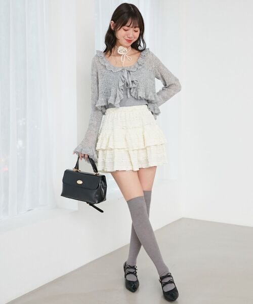 MAJESTIC LEGON / マジェスティックレゴン カーディガン・ボレロ | フリルカーデ×リボンインナーセット | 詳細18