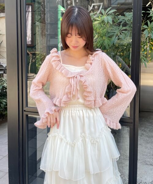 MAJESTIC LEGON / マジェスティックレゴン カーディガン・ボレロ | フリルカーデ×リボンインナーセット | 詳細26