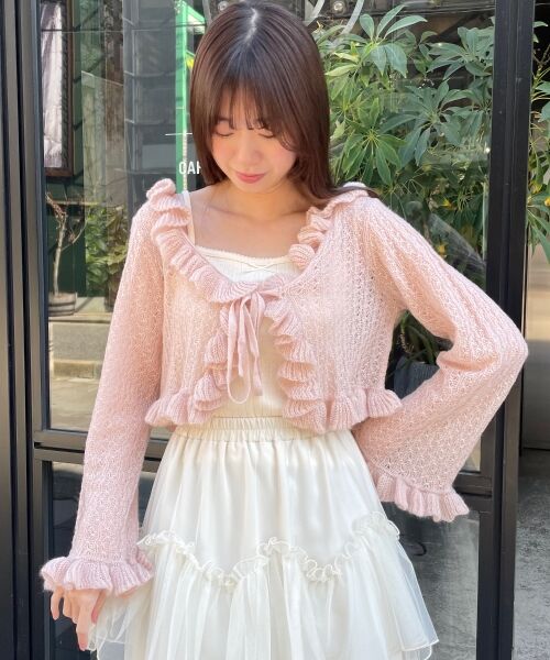 MAJESTIC LEGON / マジェスティックレゴン カーディガン・ボレロ | フリルカーデ×リボンインナーセット | 詳細27
