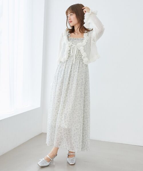 MAJESTIC LEGON / マジェスティックレゴン カーディガン・ボレロ | フリルカーデ×リボンインナーセット | 詳細3