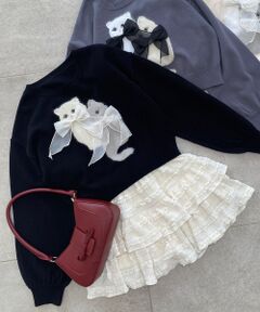 MAJESTIC LEGON / マジェスティックレゴン ニット・セーター | ダブルふわねこリボンニット