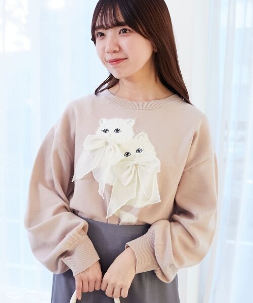 MAJESTIC LEGON / マジェスティックレゴン ニット・セーター | ダブルふわねこリボンニット | 詳細14