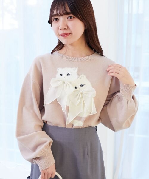 MAJESTIC LEGON / マジェスティックレゴン ニット・セーター | ダブルふわねこリボンニット | 詳細15