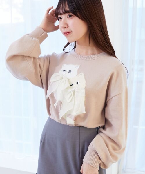 MAJESTIC LEGON / マジェスティックレゴン ニット・セーター | ダブルふわねこリボンニット | 詳細16