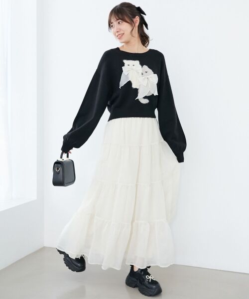 MAJESTIC LEGON / マジェスティックレゴン ニット・セーター | ダブルふわねこリボンニット | 詳細29