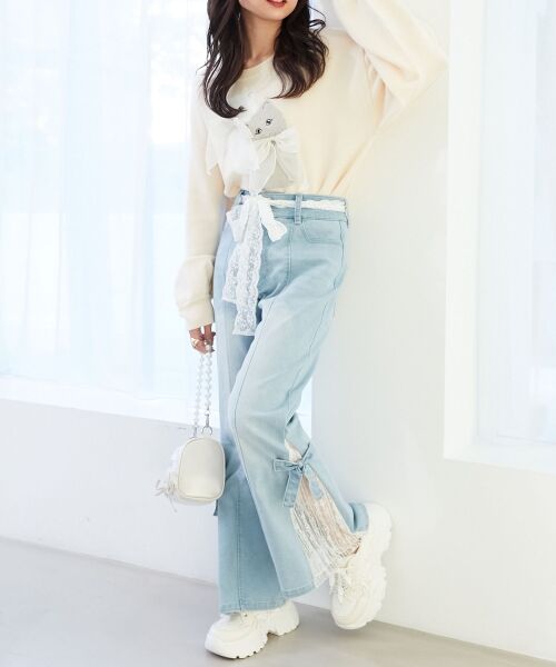 MAJESTIC LEGON / マジェスティックレゴン ニット・セーター | ダブルふわねこリボンニット | 詳細5