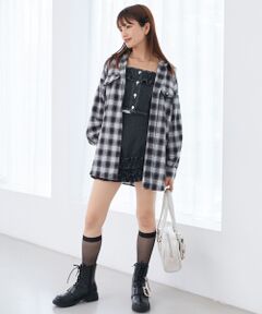 MAJESTIC LEGON / マジェスティックレゴン シャツ・ブラウス | フラップレースルーズシルエットシャツ