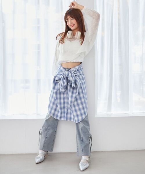 MAJESTIC LEGON / マジェスティックレゴン シャツ・ブラウス | フラップレースルーズシルエットシャツ | 詳細15