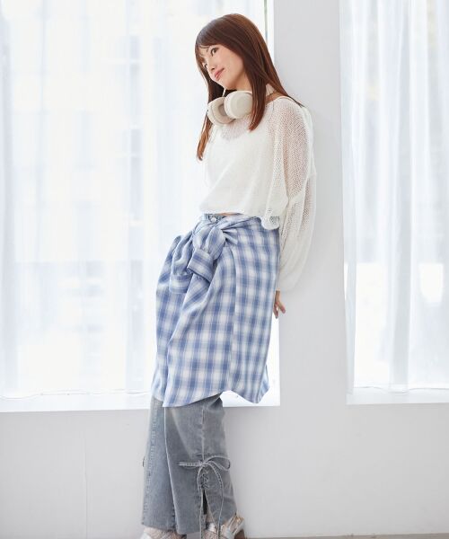 MAJESTIC LEGON / マジェスティックレゴン シャツ・ブラウス | フラップレースルーズシルエットシャツ | 詳細16