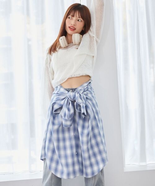 MAJESTIC LEGON / マジェスティックレゴン シャツ・ブラウス | フラップレースルーズシルエットシャツ | 詳細17