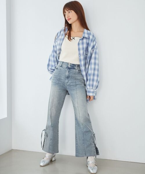 MAJESTIC LEGON / マジェスティックレゴン シャツ・ブラウス | フラップレースルーズシルエットシャツ | 詳細21