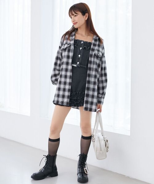 MAJESTIC LEGON / マジェスティックレゴン シャツ・ブラウス | フラップレースルーズシルエットシャツ | 詳細25