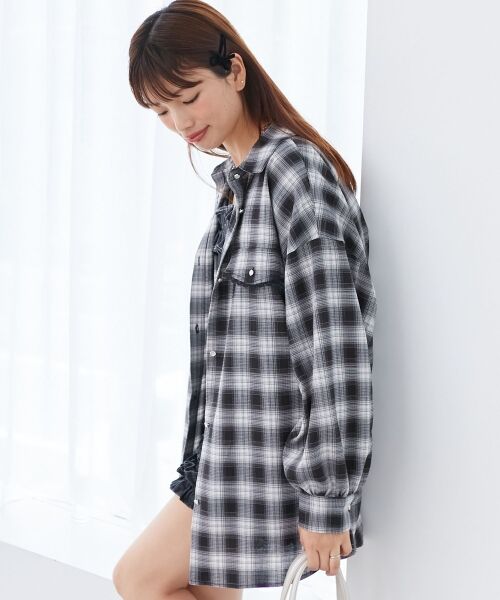 MAJESTIC LEGON / マジェスティックレゴン シャツ・ブラウス | フラップレースルーズシルエットシャツ | 詳細29