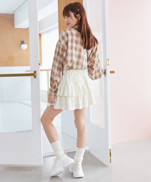 MAJESTIC LEGON / マジェスティックレゴン シャツ・ブラウス | フラップレースルーズシルエットシャツ | 詳細3