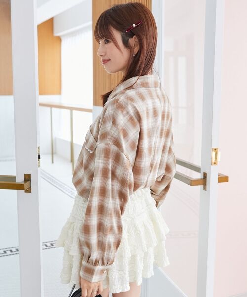 MAJESTIC LEGON / マジェスティックレゴン シャツ・ブラウス | フラップレースルーズシルエットシャツ | 詳細6