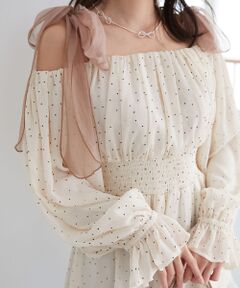 MAJESTIC LEGON / マジェスティックレゴン シャツ・ブラウス | ショルダーリボンオフショルチュニック