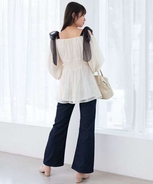 MAJESTIC LEGON / マジェスティックレゴン シャツ・ブラウス | ショルダーリボンオフショルチュニック | 詳細12