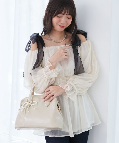 MAJESTIC LEGON / マジェスティックレゴン シャツ・ブラウス | ショルダーリボンオフショルチュニック | 詳細14