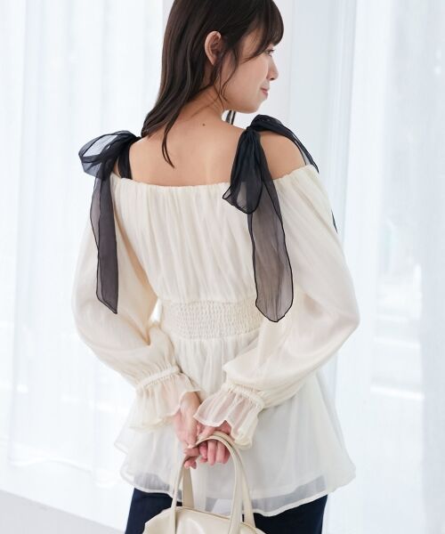 MAJESTIC LEGON / マジェスティックレゴン シャツ・ブラウス | ショルダーリボンオフショルチュニック | 詳細16