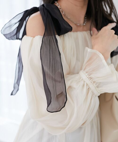MAJESTIC LEGON / マジェスティックレゴン シャツ・ブラウス | ショルダーリボンオフショルチュニック | 詳細17