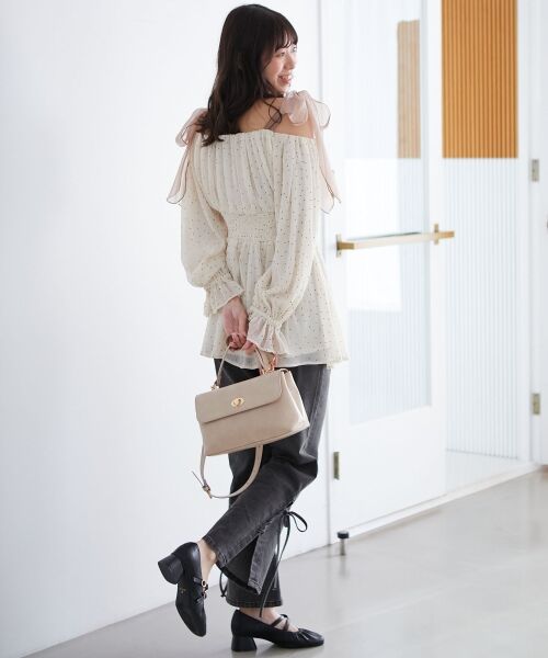 MAJESTIC LEGON / マジェスティックレゴン シャツ・ブラウス | ショルダーリボンオフショルチュニック | 詳細4