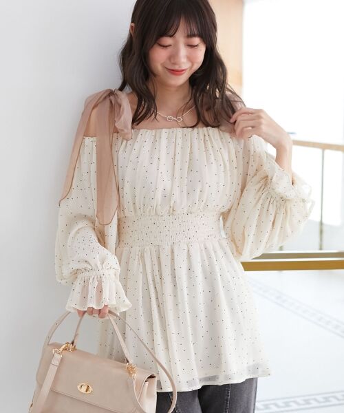 MAJESTIC LEGON / マジェスティックレゴン シャツ・ブラウス | ショルダーリボンオフショルチュニック | 詳細6