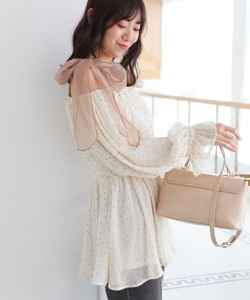 MAJESTIC LEGON / マジェスティックレゴン シャツ・ブラウス | ショルダーリボンオフショルチュニック | 詳細7