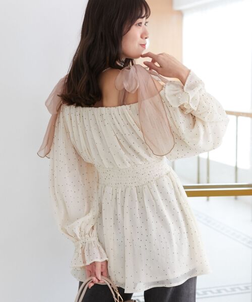 MAJESTIC LEGON / マジェスティックレゴン シャツ・ブラウス | ショルダーリボンオフショルチュニック | 詳細8