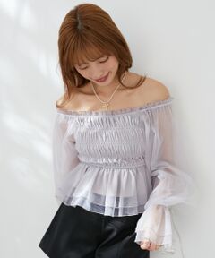 MAJESTIC LEGON / マジェスティックレゴン シャツ・ブラウス | 2wayペプラムシアートップス