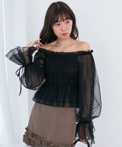 MAJESTIC LEGON / マジェスティックレゴン シャツ・ブラウス | 2wayペプラムシアートップス