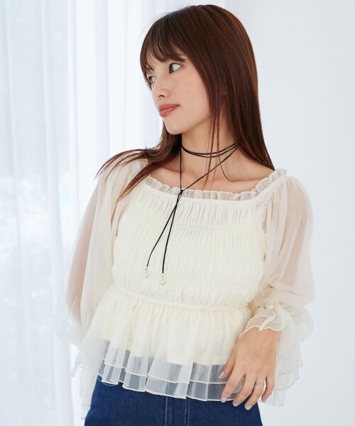 MAJESTIC LEGON / マジェスティックレゴン シャツ・ブラウス | 2wayペプラムシアートップス | 詳細11
