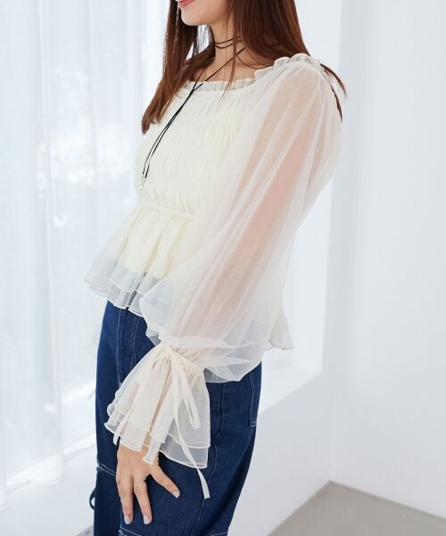 MAJESTIC LEGON / マジェスティックレゴン シャツ・ブラウス | 2wayペプラムシアートップス | 詳細13