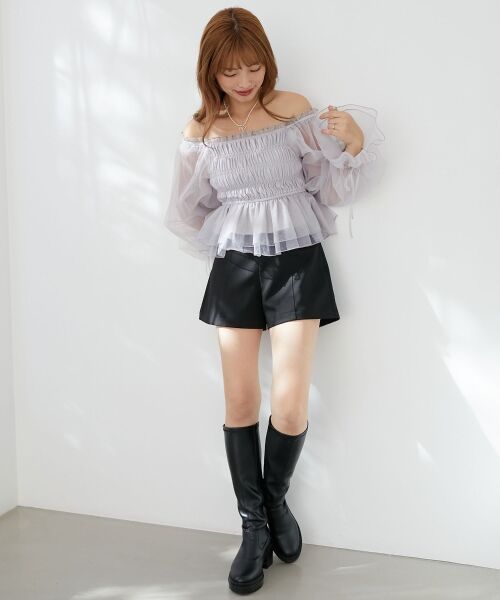 MAJESTIC LEGON / マジェスティックレゴン シャツ・ブラウス | 2wayペプラムシアートップス | 詳細22