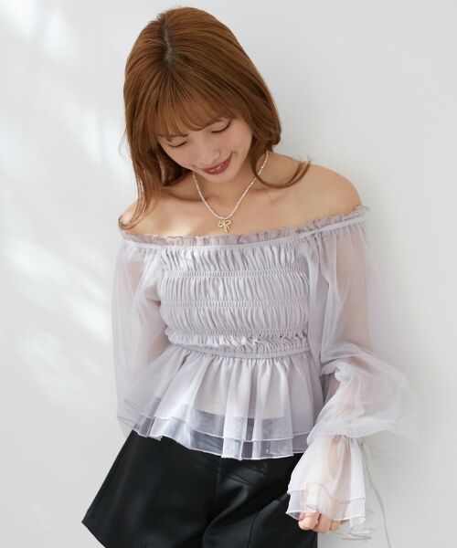 MAJESTIC LEGON / マジェスティックレゴン シャツ・ブラウス | 2wayペプラムシアートップス | 詳細25