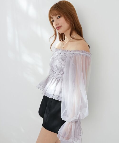 MAJESTIC LEGON / マジェスティックレゴン シャツ・ブラウス | 2wayペプラムシアートップス | 詳細26