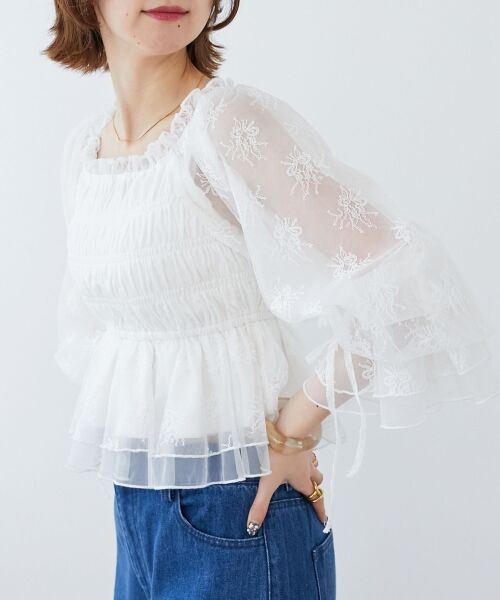 MAJESTIC LEGON / マジェスティックレゴン シャツ・ブラウス | 2wayペプラムシアートップス | 詳細5