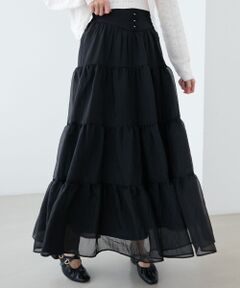 MAJESTIC LEGON / マジェスティックレゴン ロング・マキシ丈スカート | コルセットディティールティアードスカート