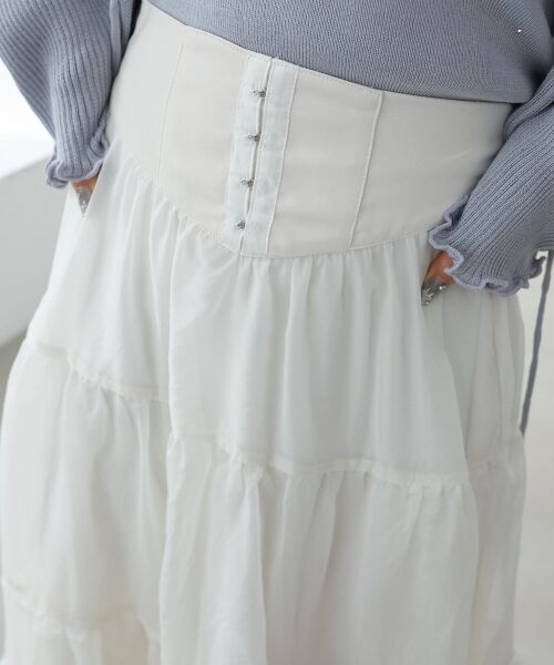 MAJESTIC LEGON / マジェスティックレゴン ロング・マキシ丈スカート | コルセットディティールティアードスカート | 詳細13