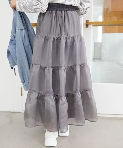 MAJESTIC LEGON / マジェスティックレゴン ロング・マキシ丈スカート | コルセットディティールティアードスカート | 詳細20