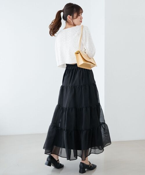 MAJESTIC LEGON / マジェスティックレゴン ロング・マキシ丈スカート | コルセットディティールティアードスカート | 詳細24