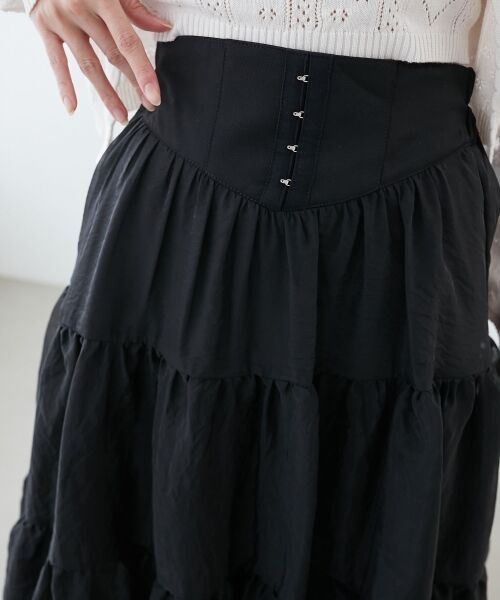 MAJESTIC LEGON / マジェスティックレゴン ロング・マキシ丈スカート | コルセットディティールティアードスカート | 詳細28