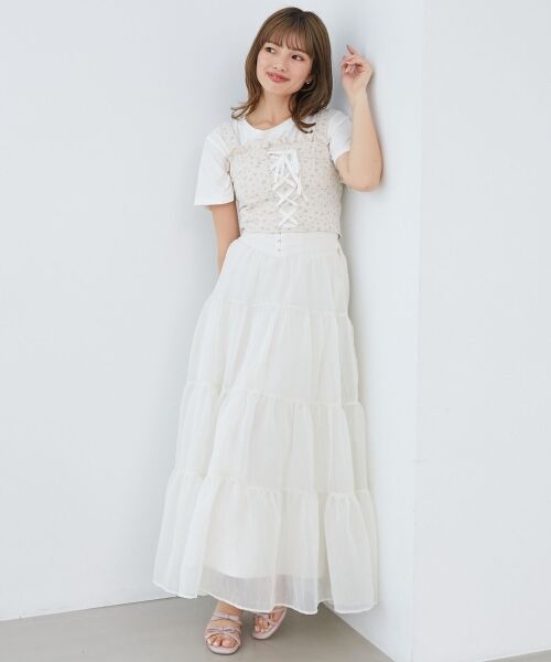 MAJESTIC LEGON / マジェスティックレゴン ロング・マキシ丈スカート | コルセットディティールティアードスカート | 詳細4