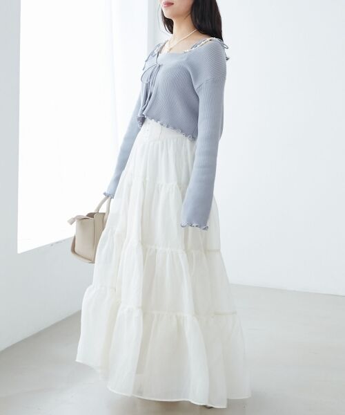 MAJESTIC LEGON / マジェスティックレゴン ロング・マキシ丈スカート | コルセットディティールティアードスカート | 詳細8