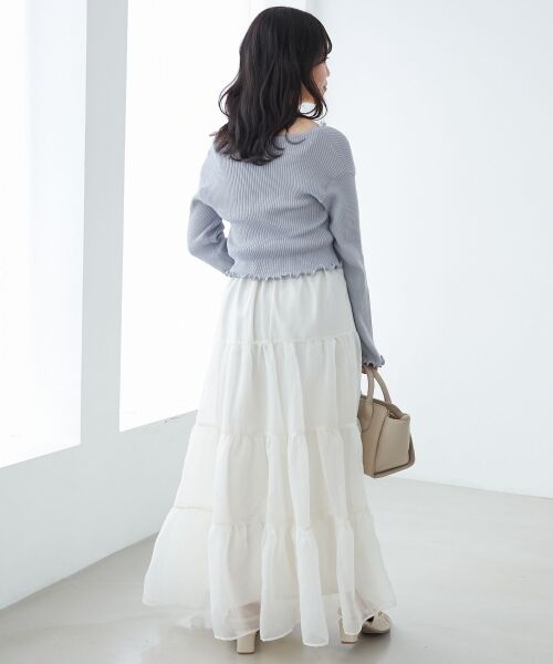 MAJESTIC LEGON / マジェスティックレゴン ロング・マキシ丈スカート | コルセットディティールティアードスカート | 詳細9